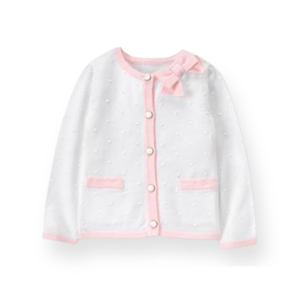 🆕Janie & Jack White Textured Dot Cardigan Size 5